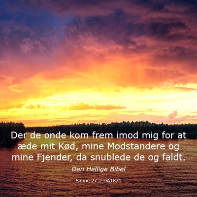 Picture 03 - Salme 27:2 DA1871 - Der de onde kom frem imod mig for at æde mit - Bible Verse Picture