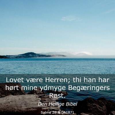 Picture 03 - Salme 28:6 DA1871 - Lovet være Herren; thi han har hørt mine ydmyge - Bible Verse Picture