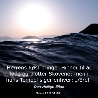 Picture 03 - Salme 29:9 DA1871 - Herrens Røst bringer Hinder til at føde og - Bible Verse Picture