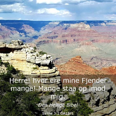 Picture 03 - Salme 3:2 DA1871 - Herre! hvor ere mine Fjender mange! Mange staa op - Bible Verse Picture