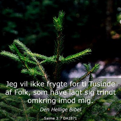 Picture 03 - Salme 3:7 DA1871 - Jeg vil ikke frygte for ti Tusinde af Folk, som - Bible Verse Picture
