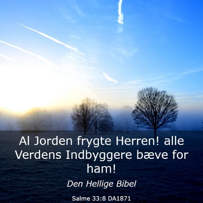Picture 03 - Salme 33:8 DA1871 - Al Jorden frygte Herren! alle Verdens Indbyggere - Bible Verse Picture
