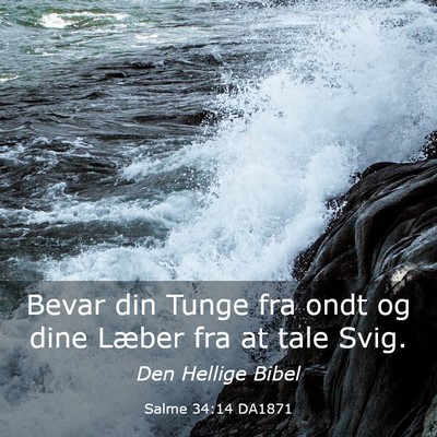 Picture 03 - Salme 34:14 DA1871 - Bevar din Tunge fra ondt og dine Læber fra at - Bible Verse Picture