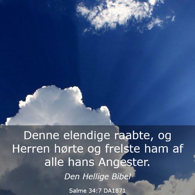 Picture 03 - Salme 34:7 DA1871 - Denne elendige raabte, og Herren hørte og - Bible Verse Picture