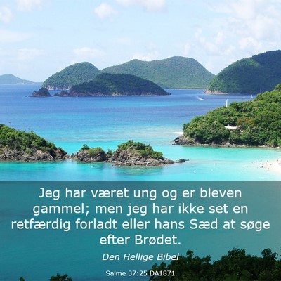 Picture 03 - Salme 37:25 DA1871 - Jeg har været ung og er bleven gammel; men jeg - Bible Verse Picture