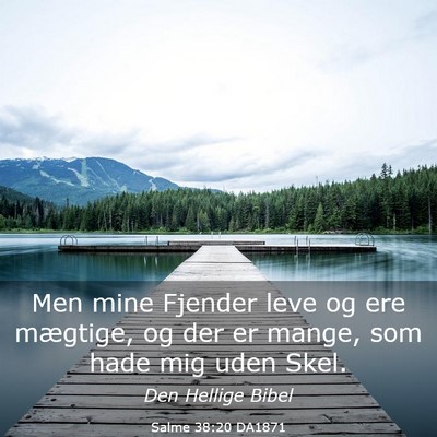 Picture 03 - Salme 38:20 DA1871 - Men mine Fjender leve og ere mægtige, og der er - Bible Verse Picture