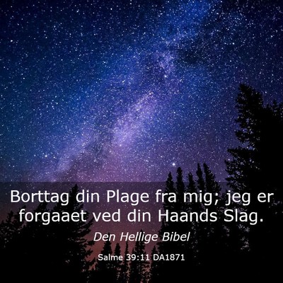Picture 03 - Salme 39:11 DA1871 - Borttag din Plage fra mig; jeg er forgaaet ved - Bible Verse Picture