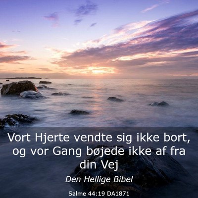 Picture 03 - Salme 44:19 DA1871 - Vort Hjerte vendte sig ikke bort, og vor Gang - Bible Verse Picture