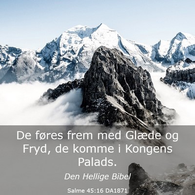 Picture 03 - Salme 45:16 DA1871 - De føres frem med Glæde og Fryd, de komme i - Bible Verse Picture
