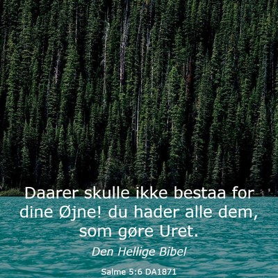 Picture 03 - Salme 5:6 DA1871 - Daarer skulle ikke bestaa for dine Øjne! du - Bible Verse Picture