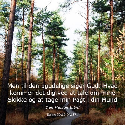 Picture 03 - Salme 50:16 DA1871 - Men til den ugudelige siger Gud: Hvad kommer det - Bible Verse Picture