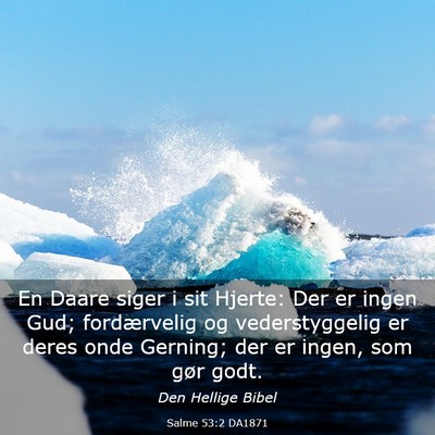 Picture 03 - Salme 53:2 DA1871 - En Daare siger i sit Hjerte: Der er ingen Gud; - Bible Verse Picture