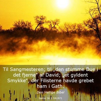 Picture 03 - Salme 56:1 DA1871 - Til Sangmesteren; til „den stumme Due i det - Bible Verse Picture