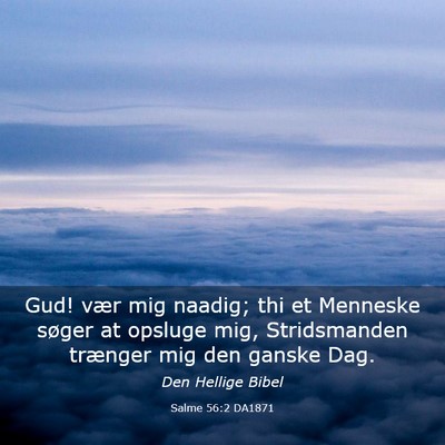 Picture 03 - Salme 56:2 DA1871 - Gud! vær mig naadig; thi et Menneske søger at - Bible Verse Picture