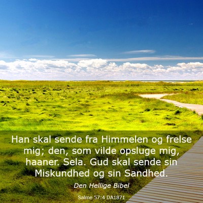 Picture 03 - Salme 57:4 DA1871 - Han skal sende fra Himmelen og frelse mig; den, - Bible Verse Picture