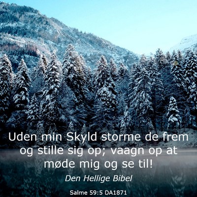 Picture 03 - Salme 59:5 DA1871 - Uden min Skyld storme de frem og stille sig op; - Bible Verse Picture