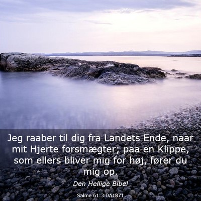 Picture 03 - Salme 61:3 DA1871 - Jeg raaber til dig fra Landets Ende, naar mit - Bible Verse Picture
