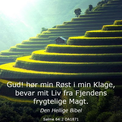 Picture 03 - Salme 64:2 DA1871 - Gud! hør min Røst i min Klage, bevar mit Liv - Bible Verse Picture