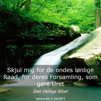 Picture 03 - Salme 64:3 DA1871 - Skjul mig for de ondes lønlige Raad, for deres - Bible Verse Picture