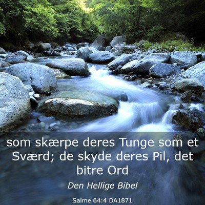 Picture 03 - Salme 64:4 DA1871 - som skærpe deres Tunge som et Sværd; de skyde - Bible Verse Picture