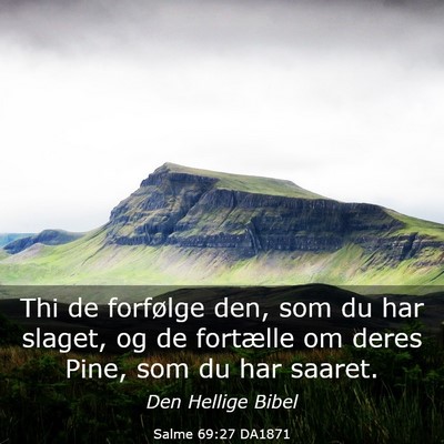 Picture 03 - Salme 69:27 DA1871 - Thi de forfølge den, som du har slaget, og de - Bible Verse Picture