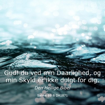 Picture 03 - Salme 69:6 DA1871 - Gud! du ved min Daarlighed, og min Skyld er ikke - Bible Verse Picture