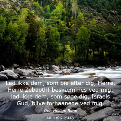 Picture 03 - Salme 69:7 DA1871 - Lad ikke dem, som bie efter dig, Herre, Herre - Bible Verse Picture