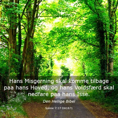 Picture 03 - Salme 7:17 DA1871 - Hans Misgerning skal komme tilbage paa hans - Bible Verse Picture