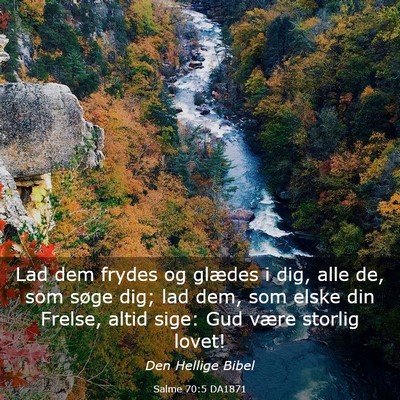 Picture 03 - Salme 70:5 DA1871 - Lad dem frydes og glædes i dig, alle de, som - Bible Verse Picture