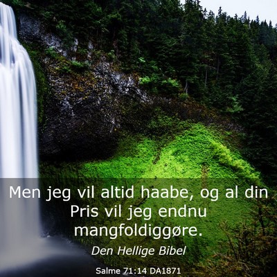 Picture 03 - Salme 71:14 DA1871 - Men jeg vil altid haabe, og al din Pris vil jeg - Bible Verse Picture