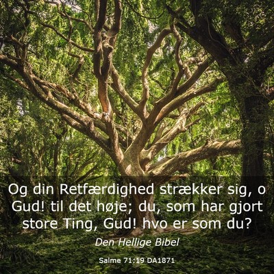 Picture 03 - Salme 71:19 DA1871 - Og din Retfærdighed strækker sig, o Gud! til - Bible Verse Picture