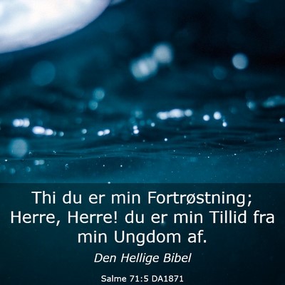 Picture 03 - Salme 71:5 DA1871 - Thi du er min Fortrøstning; Herre, Herre! du er - Bible Verse Picture