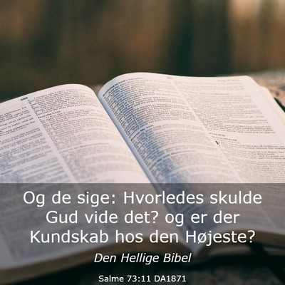 Picture 03 - Salme 73:11 DA1871 - Og de sige: Hvorledes skulde Gud vide det? og er - Bible Verse Picture