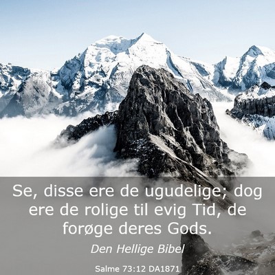 Picture 03 - Salme 73:12 DA1871 - Se, disse ere de ugudelige; dog ere de rolige til - Bible Verse Picture