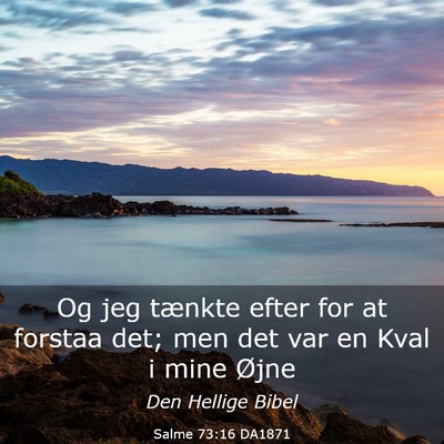 Picture 03 - Salme 73:16 DA1871 - Og jeg tænkte efter for at forstaa det; men det - Bible Verse Picture