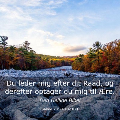 Picture 03 - Salme 73:24 DA1871 - Du leder mig efter dit Raad, og derefter optager - Bible Verse Picture