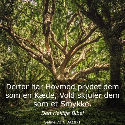 Picture 03 - Salme 73:6 DA1871 - Derfor har Hovmod prydet dem som en Kæde, Vold - Bible Verse Picture