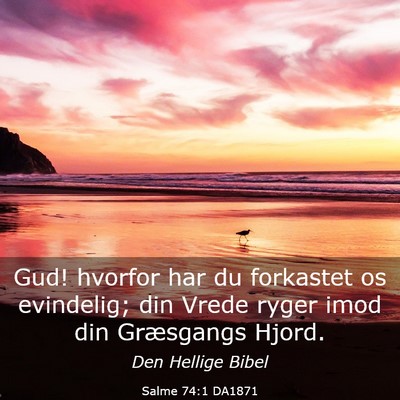 Picture 03 - Salme 74:1 DA1871 - Gud! hvorfor har du forkastet os evindelig; din - Bible Verse Picture