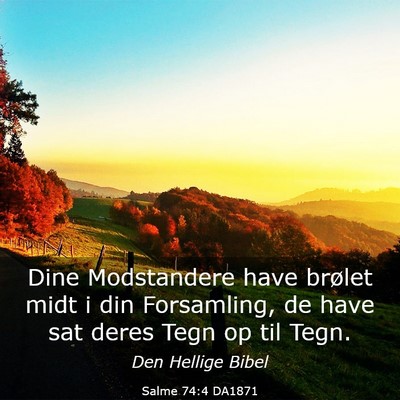 Picture 03 - Salme 74:4 DA1871 - Dine Modstandere have brølet midt i din - Bible Verse Picture