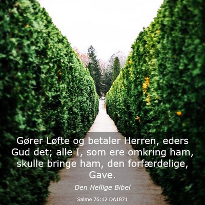 Picture 03 - Salme 76:12 DA1871 - Gører Løfte og betaler Herren, eders Gud det; - Bible Verse Picture