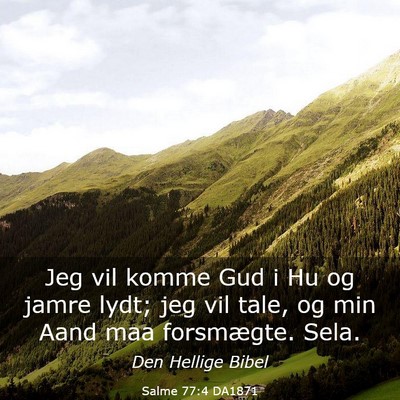 Picture 03 - Salme 77:4 DA1871 - Jeg vil komme Gud i Hu og jamre lydt; jeg vil - Bible Verse Picture