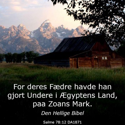 Picture 03 - Salme 78:12 DA1871 - For deres Fædre havde han gjort Undere i - Bible Verse Picture