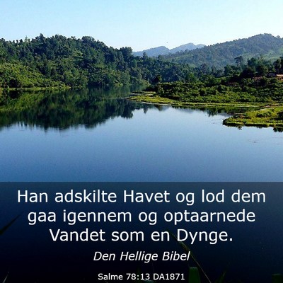 Picture 03 - Salme 78:13 DA1871 - Han adskilte Havet og lod dem gaa igennem og - Bible Verse Picture