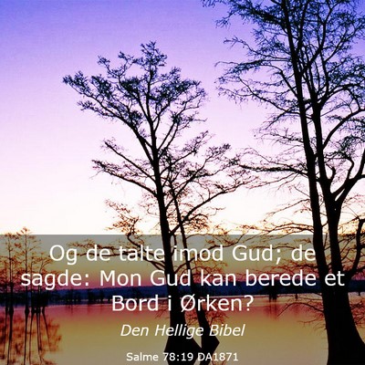 Picture 03 - Salme 78:19 DA1871 - Og de talte imod Gud; de sagde: Mon Gud kan - Bible Verse Picture