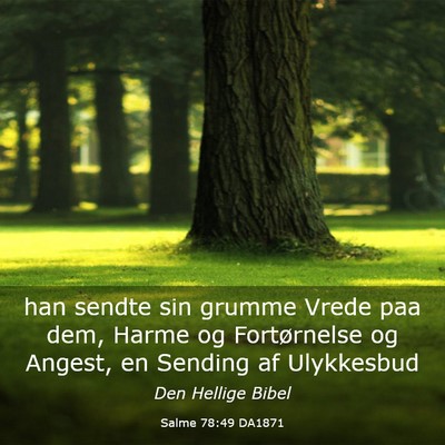 Picture 03 - Salme 78:49 DA1871 - han sendte sin grumme Vrede paa dem, Harme og - Bible Verse Picture