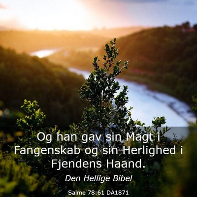 Picture 03 - Salme 78:61 DA1871 - Og han gav sin Magt i Fangenskab og sin Herlighed - Bible Verse Picture