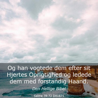 Picture 03 - Salme 78:72 DA1871 - Og han vogtede dem efter sit Hjertes Oprigtighed - Bible Verse Picture