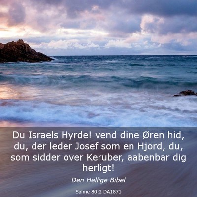 Picture 03 - Salme 80:2 DA1871 - Du Israels Hyrde! vend dine Øren hid, du, der - Bible Verse Picture