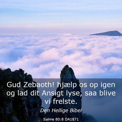 Picture 03 - Salme 80:8 DA1871 - Gud Zebaoth! hjælp os op igen og lad dit Ansigt - Bible Verse Picture