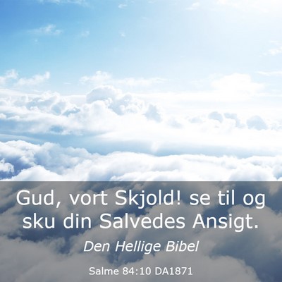 Picture 03 - Salme 84:10 DA1871 - Gud, vort Skjold! se til og sku din Salvedes - Bible Verse Picture